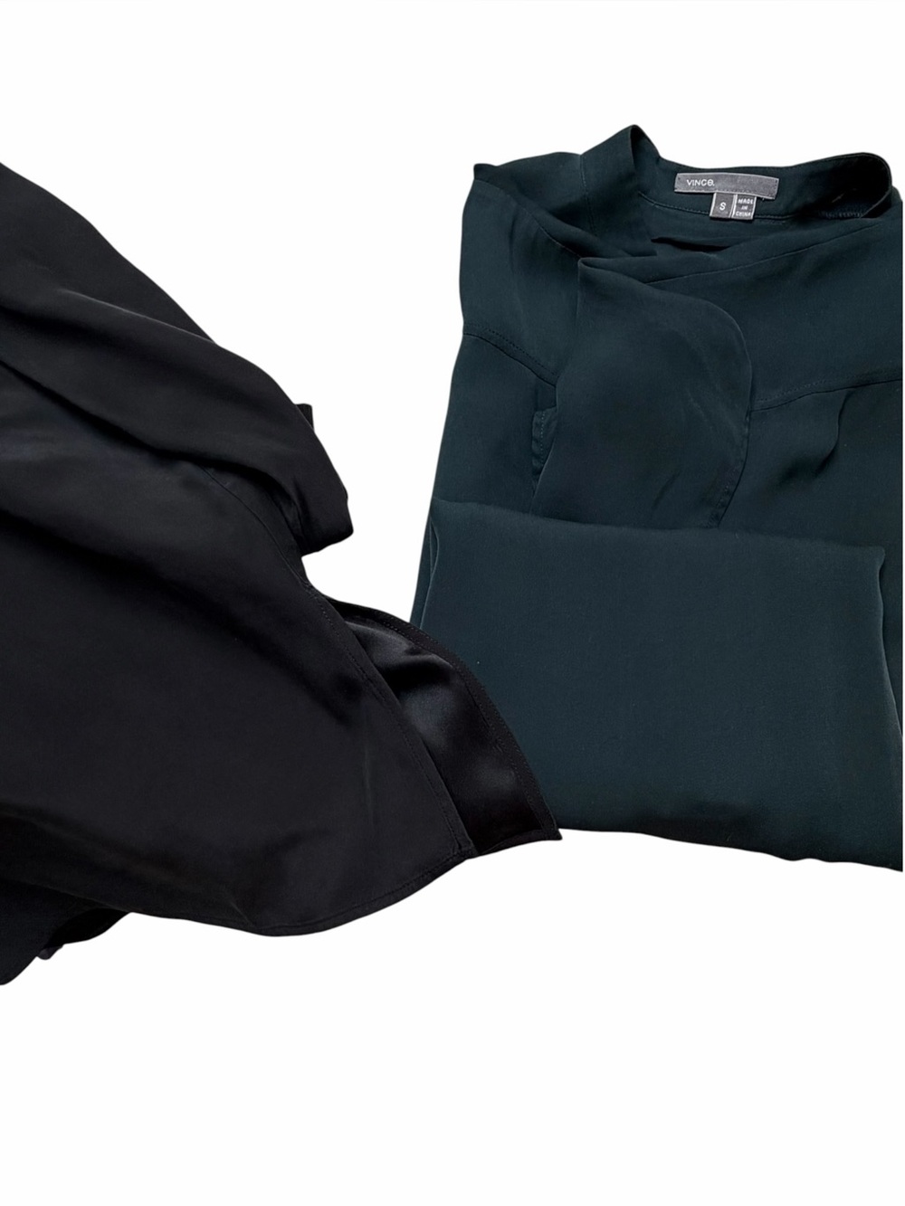 Vince 100% Silk Popover Blouse Dark Teal Green Dolman Cap Sleeve S - Picture 10 of 12